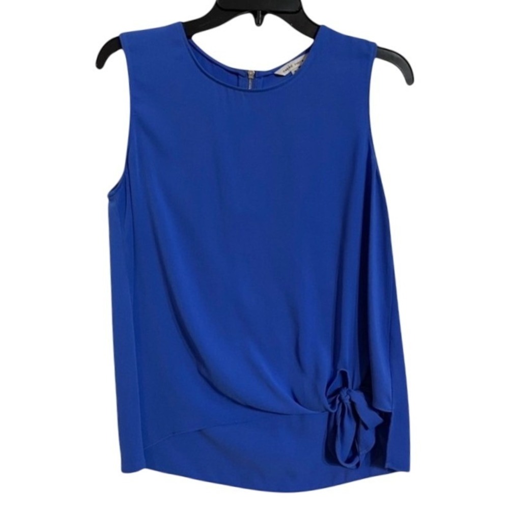 Naked Zebra Royal Blue Sleeveless Twist Hem Tunic Top Women's Size S